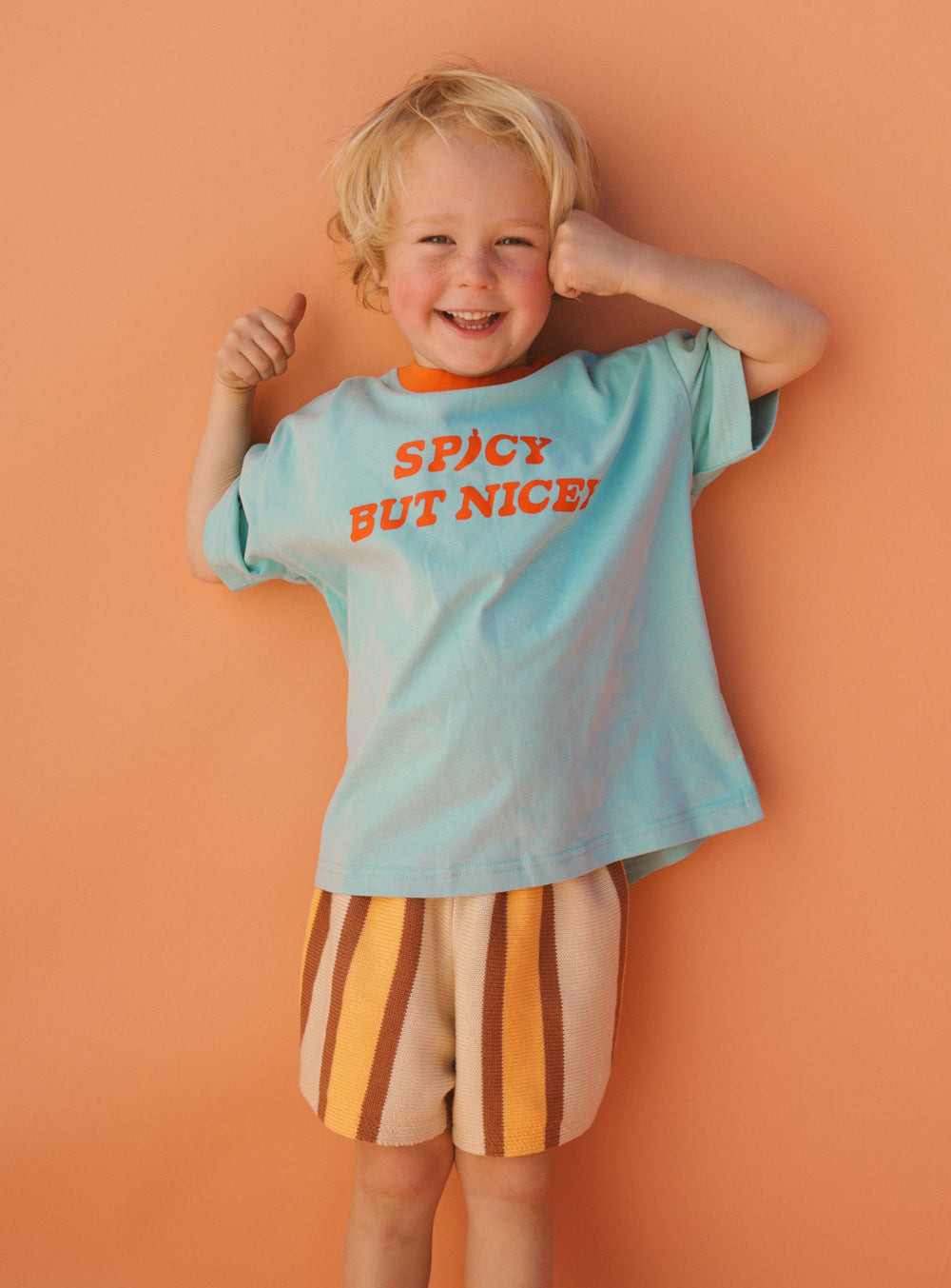 Peaches and Cream Stripe Knit Shorts