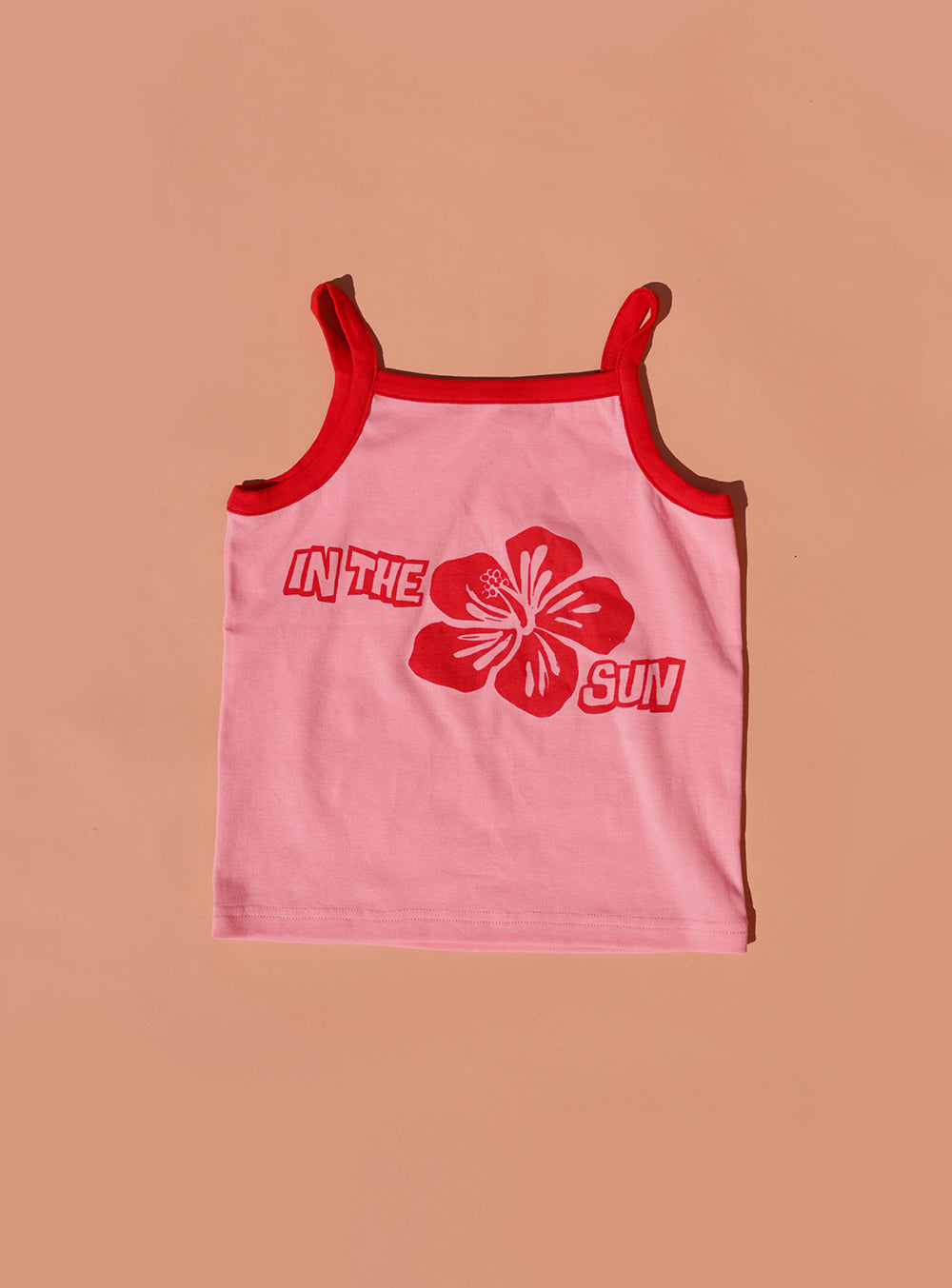 Pink & Red Hibiscus Singlet