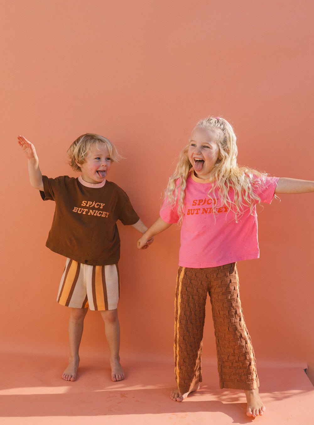 Peaches and Cream Stripe Knit Shorts